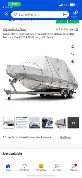 X621x4r Budge Boat Cover 16-18 B-621-x4 Btht4 Hard Top T New