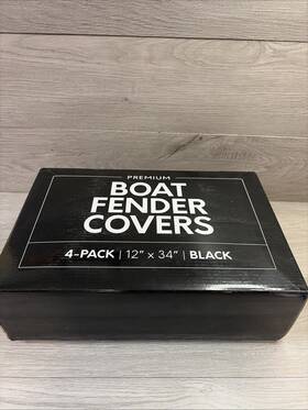 Byllstore 4-pack-black-1234 Boat Fender Covers Black Polyester 4-pack 12 Inch X 34