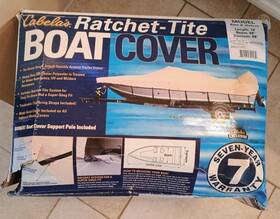 Cabelas 809579701574 Ratchet-tite Boat Cover 18 X88 Inch Bass And Walleye New With Support Pole
