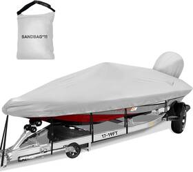 F-ca-v2 Caminor Boat Cover 17-19ft Bass Tracker Sand Bag Mooring Kit 1200d Marine Canvas