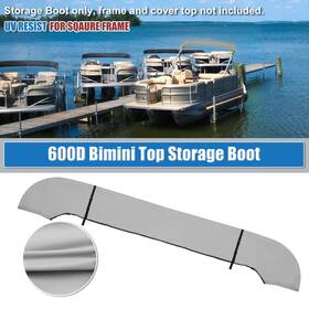 Carpopart 641832775768 Square Tube Bimini Top Storage Boot 79 Inch -84 W 600d Polyester Light Gray 1 Set