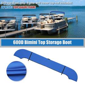 Carpopart 641832776338 Square Tube Bimini Top Storage Boot With Hole 91 Inch -96 W 600d Pacific Blue 1 Set