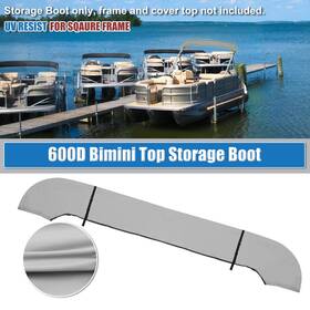 Carpopart 641832777014 Square Tube Bimini Top Storage Boot 97 Inch -103 W 600d Polyester Light Gray 1 Set