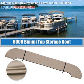 Carpopart 641832777700 Square Tube Bimini Top Storage Boot 91 Inch -96 W 600d Polyester Canvas Beige 1 Set