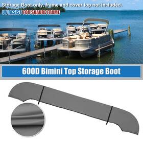 Carpopart 641832778424 Square Tube Bimini Top Storage Boot 91 Inch -96 W 600d Polyester Charcoal Gray 1 Set