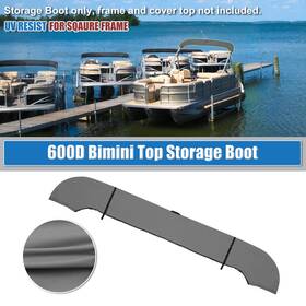 Carpopart 766549310733 Square Tube Bimini Top Storage Boot With Hole 97 Inch -103 W 600d Charcoal Gray 1set