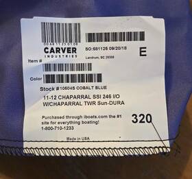 10504s Carver Chaparrel Ssi 246 I/o -w-tower 2011 And 2012 Boat Cover Sundura Fabric