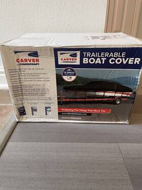 24014s Carver 10-19 Carolina Skiff Deck Console Boat Cover Admiral Navy Sun-dura