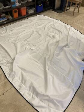 706pg35 Carver 7.5ft X100 Inch 4 Bow Bimini Top White With Black Trim Marine Boat 7 1/2