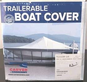 71112p-10 Carver - Wide Series Haze Gray Poly-guard Boat Cover For 12ft6 Inch L X 70