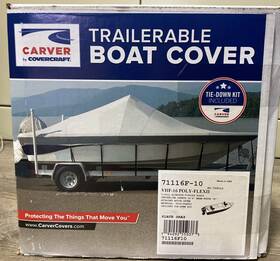 71116f-10 Carver Styled-to-fit Travel Boat Cover - Poly-flex Ii Slate Gray New