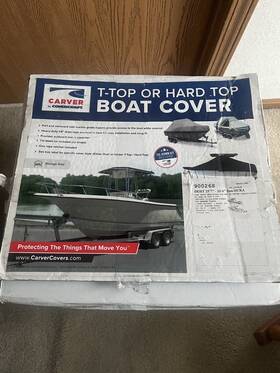 90026s Carver By Covercraft T-top/hard Top Boat Cover 25ft7 Inch -26ft6 With Tiedown New