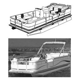 77520s-11 Carver Boat Covers - Mist Gray Sun-dura Cover For 20ft6 Inch L X 102 W Pontoon