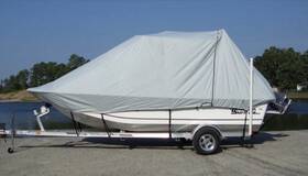 90019pr-10 Carver By Covercraft Boat Cover 18ft7 Inch - 19ft6 Bay Style Rounded Bow Gray 90019pr