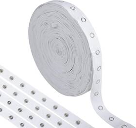 Cdoky 752870819830 15 Yard Sewing Snap Tape Trim Button Soft Cloth White