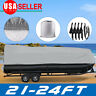 Ce000366 Yintatech Heavy Duty Fabric Boat Cover Waterproof Trailerable 659514684369
