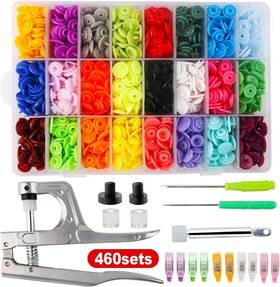 Cenoz 779296174992 460 Sets 24color Snap Plastic Fasteners Button With Pliers Pcs