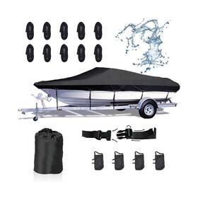 Cheyibao 743693938730 Pontoon Boat Covers 21 22 23 24 Ft Waterproof Pu Coating Marine Grade 420d Po