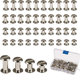 Lanmok-4040 Chicago Screws Lanmok 120 Sets 5mm Silver Buttons