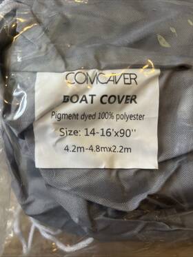 Comcaver 14 -16 X90 Boat Cover Inch Grey 600d Waterproof