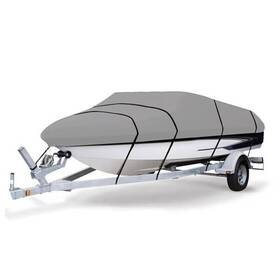 Op3387 Costway Heavy Duty Boat Cover Xxl- Marine Grade Polyester Canvas Trailerable Waterproof