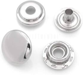 Craftmemore 754185988744 Snap Fasteners Color Plated Solid Brass Snaps Heavy 15 Mm Silver