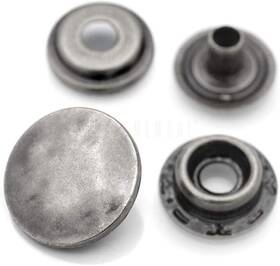 Hqr65 Craftmemore 3/4 Inch Moon Snap Fastener Closure Buttons Round Antique Silver