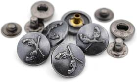 Hqr73 Craftmemore Antique Cross Gun Fasteners Popper Snaps Closure Rivet Black
