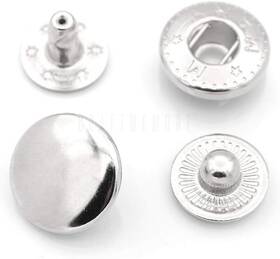 Popper00s Craftmemore 50 Sets Silver Snap Buttons S-spring Socket 15mm 0.59 Inch
