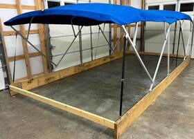 1891blue Cypress Rowe Outfitters Cro Double Dual Pontoon Bimini Top -18ft Long 8ft Wide- Complete Kit Blue