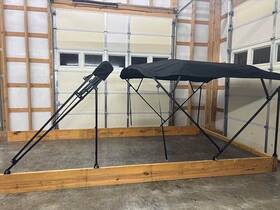 Blb1797blbl Cypress Rowe Outfitters Cro Double Dual Pontoon Bimini Top- 17ft Long 8.5ft Wide- Complete Kit- Black