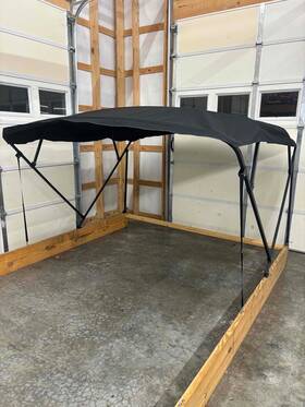 Blbsp891blbl Cypress Rowe Outfitters Cro Big League Bimini Top Complete Kit- 8ft L 8 W Fits 91-96 Inch Black/black