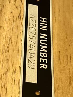 Decal Usa Hin#1 Watercraft Boat Canoe Restoration Or Display Hin Personalized Incl 2 Fastners