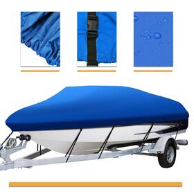 9071438bu Donwell Heavy Duty Waterproof Grade Boat Cover Dust Trailerable V-hull Runabout Fishing