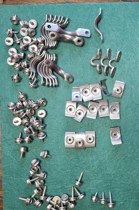 Clip34wstn Dot Lot Of Boat Windshield Snap Clips Eye Straps Screws 100 Pcs Ss