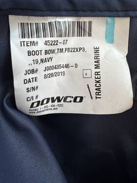 45222-07 Dowco Suntracker Oem Bow Bimini Boot 2015-2019 Fbarge 20-22ft Pbarge 20ft - 45222 Navy