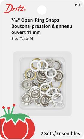 Dritz 072879100204 16-9 Snap Fasteners White Size 16 7/16-inch 7-count