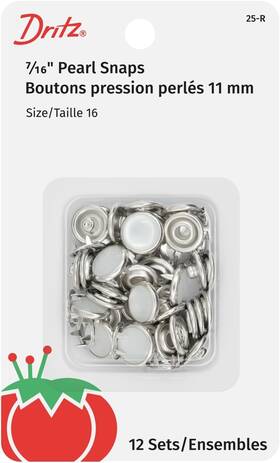 Dritz 072879100464 25-r Pearl Snap Fasteners White Size 16 7/16-inch 12-count