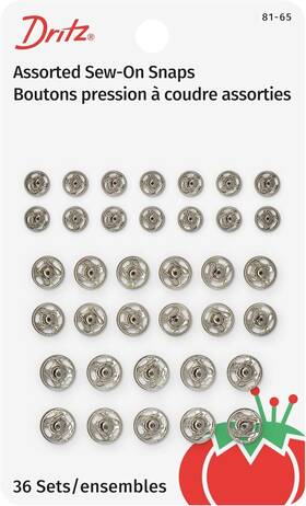 Dritz 072879101454 81-65 Sew-on Snaps Size 1/0 2/0 And 4/0 Nickel-plated Brass