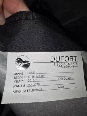 2293970 Dufort Lund Bow Rock Guard For Impact 17/18 New/unused