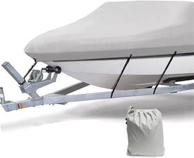 24ft-gry66-7otdr-btcvr63 Dunchaty 21-24ft Trailerable Hd Waterproof Boat Cover 600d Marine Grade Polyester Canvas