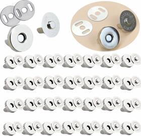 Dztian5 Dztian 738628159526 100 Sets 18mm Silver Magnetic Button Clasp Snaps Silver-18mm 50sets /0.7in