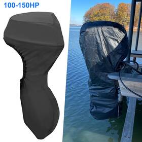 Eeekitonline 600609563878 Waterproof Outboard Motor Cover For 100-150hp Boat Engines 420d Oxford Fabric