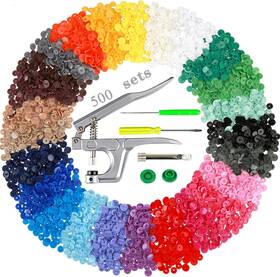 Efivs Arts 611056634097 Snaps For Sewing 500 Sets Snap Buttons With Plastic 25 Colors