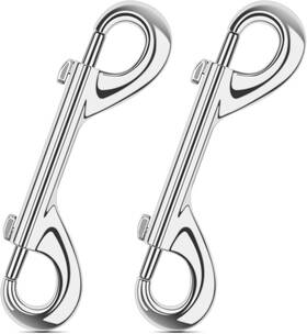 Alus-0001-15gz Erkoon 2 Pack Double Ended Bolt Snap Hooks Extra Large 4-7/10 Inch Silver