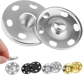 241856-us Fampery 1inch/25mm Large Sew On Snap Buttons 24set Sew-on Snaps Gold Silver Black