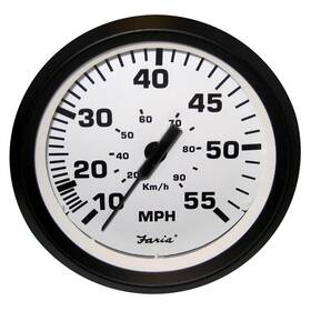 F32909 Faria Instruments 32909 Euro Speedometer Gauge 4 Inch -white 55 Mph