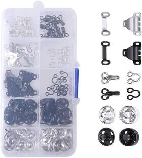K379k-11-n Fashionroad Fashiontoad 50 Pairs 3 Styles Skirt Hooks And Eyes Silver White Black Bronze