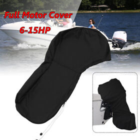 Tvj4831935 For 6 15hp Motor Full Outboard Boat Engine Cover 600d Oxford Waterproof Black