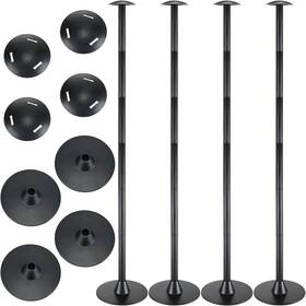 Wce-funtery-1289 Funtery 4 Pcs Boat Cover Support Pole Adjustable 12-54 In Black